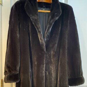 Real Black Fur Mink Jacket - size M